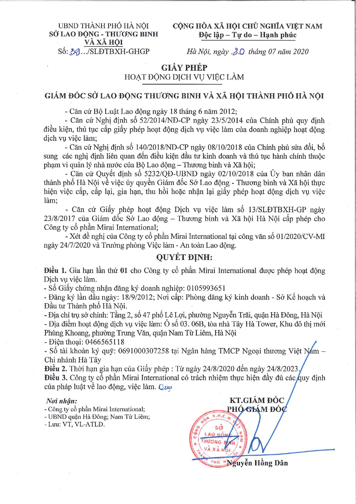 Giấy ph&eacute;p hoạt động dịch vụ việc l&agrave;m